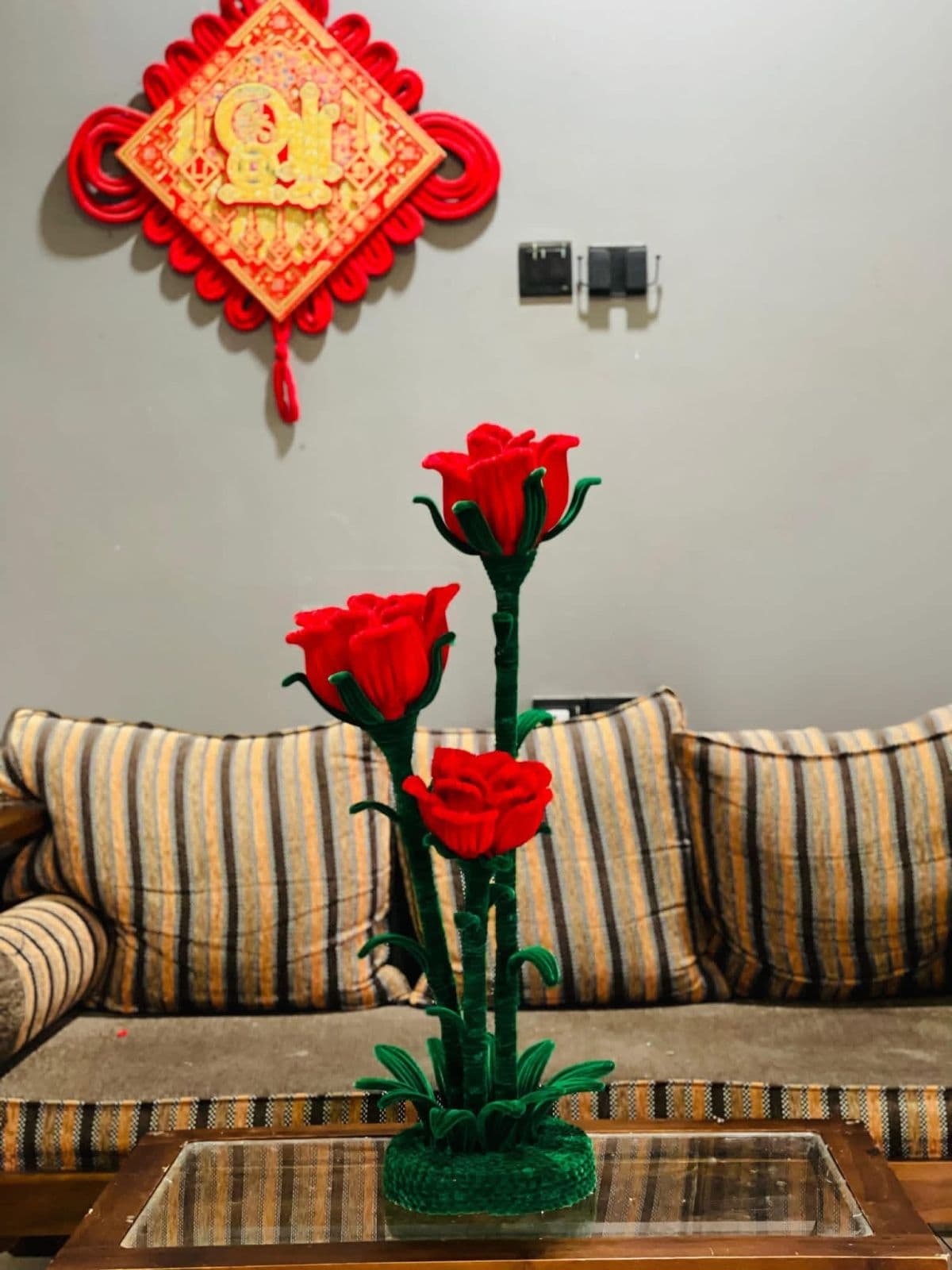 Pipe Cleaner Rose Stand