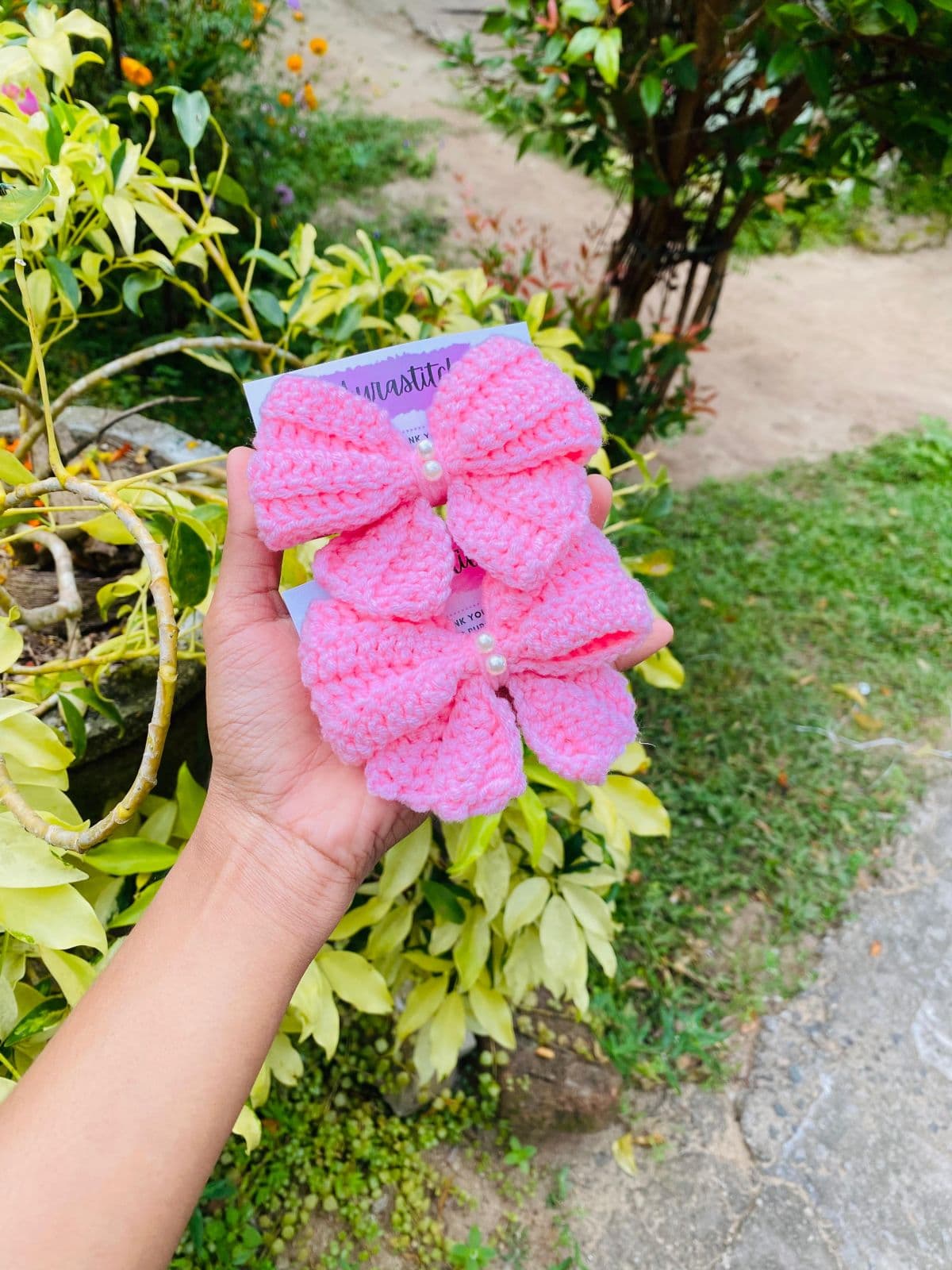 Crochet Hair Bow Clips