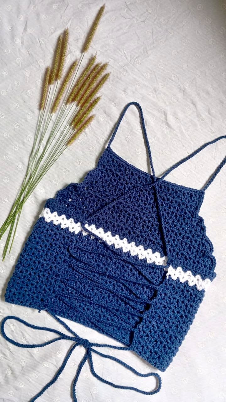 Handmade Milk Cotton Crochet Crop Top