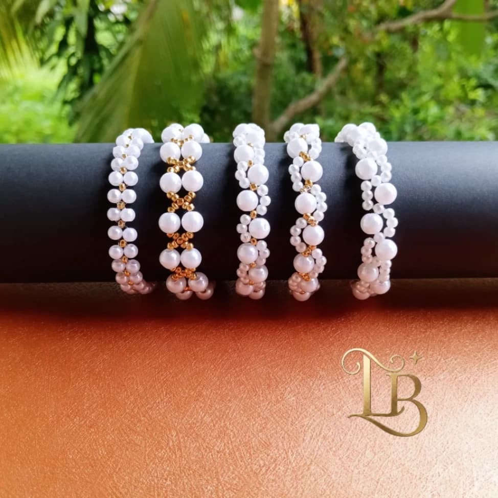 Handmade Pearl Bracelet Adjustable Wrist Size Moonlight Collection