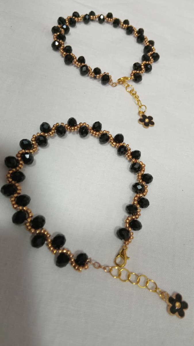 Black & Gold Beaded Bracelet