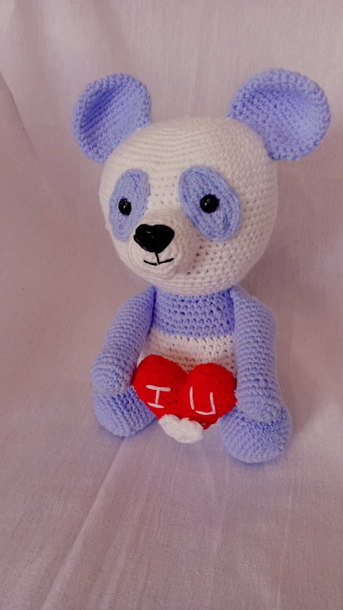 Panda Teddy Bear With Heart