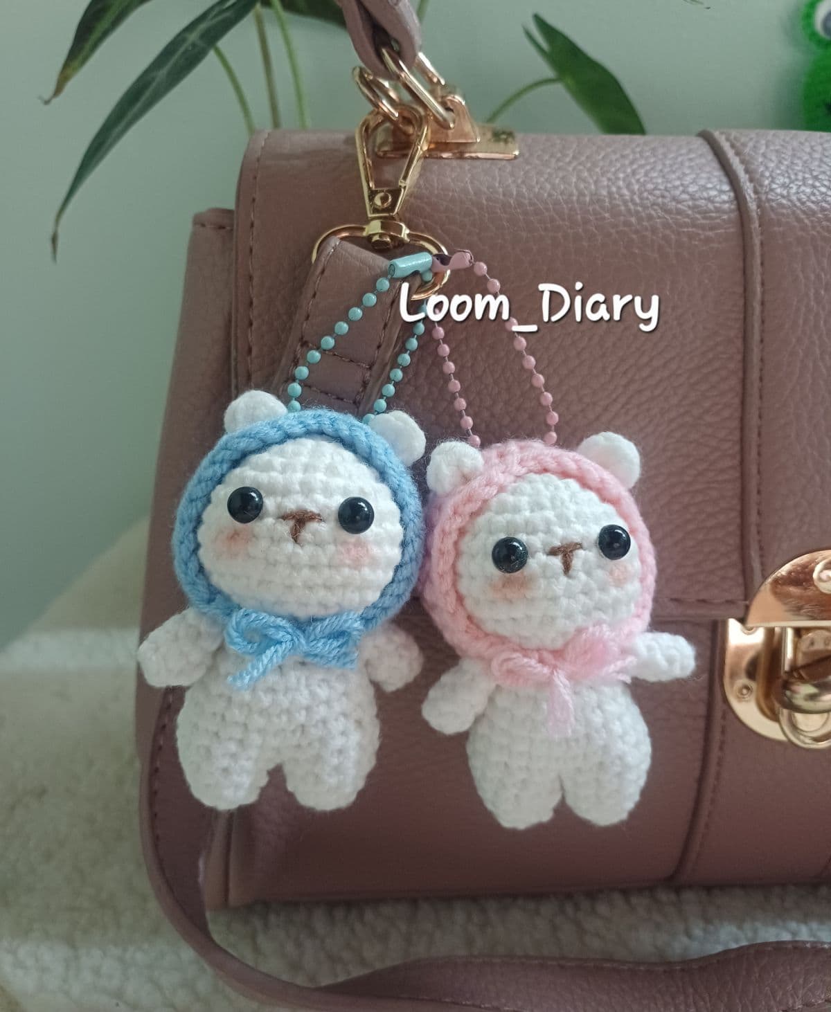 Chrochet Couple Bear Keytag
