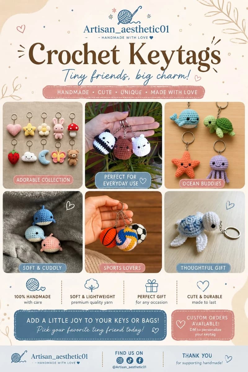 Crochet Key Tag