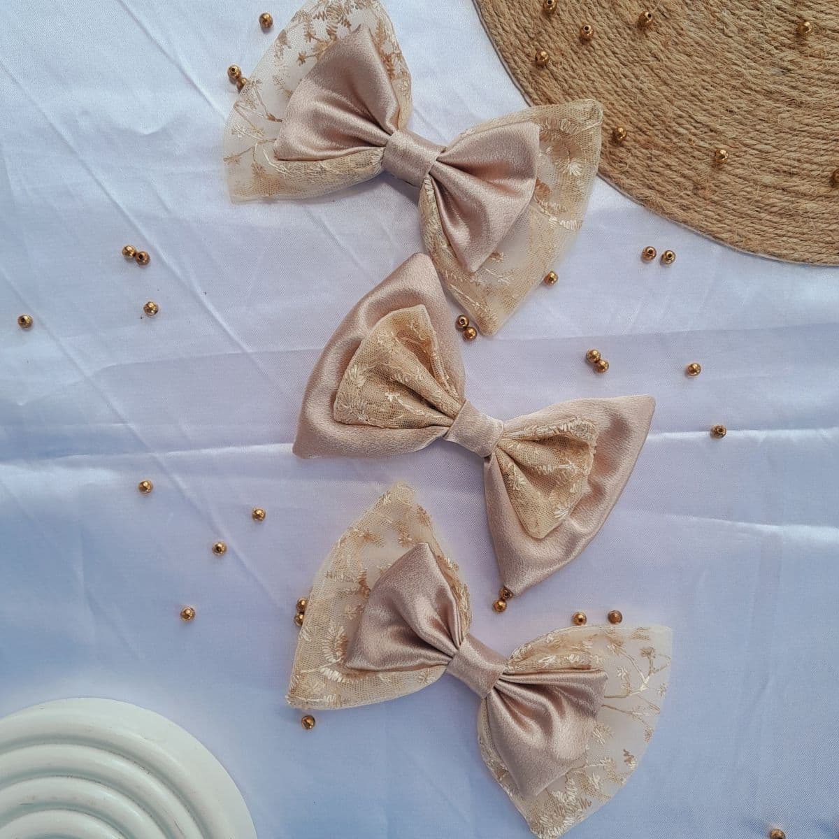 Satin & Lace Hair Bows