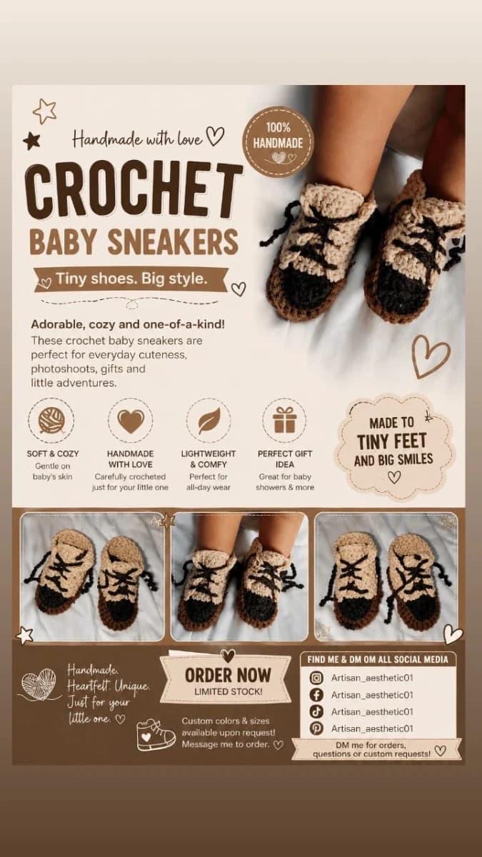 Crochet Baby Sneakers