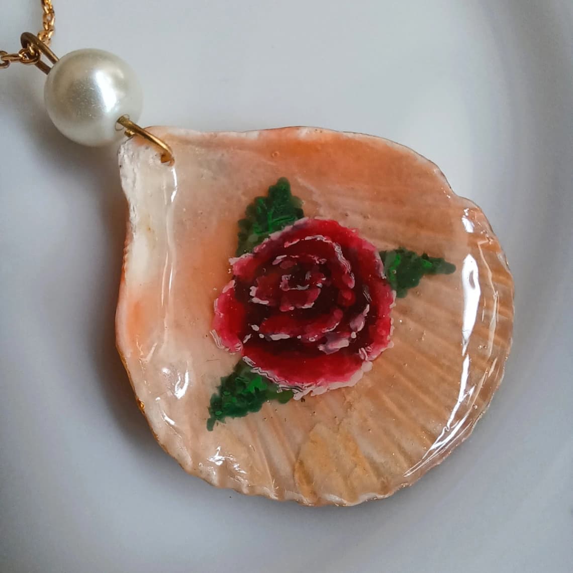 Seashell Rose Necklace | One-of-a-kind Handmade Coastal Jewelry