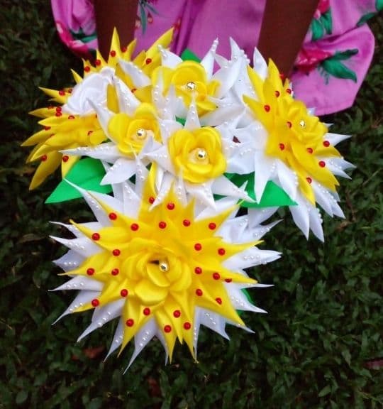 Handmade Ribbon Flower Vase