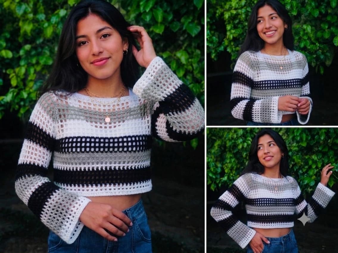 Crochet Mesh Crop Top