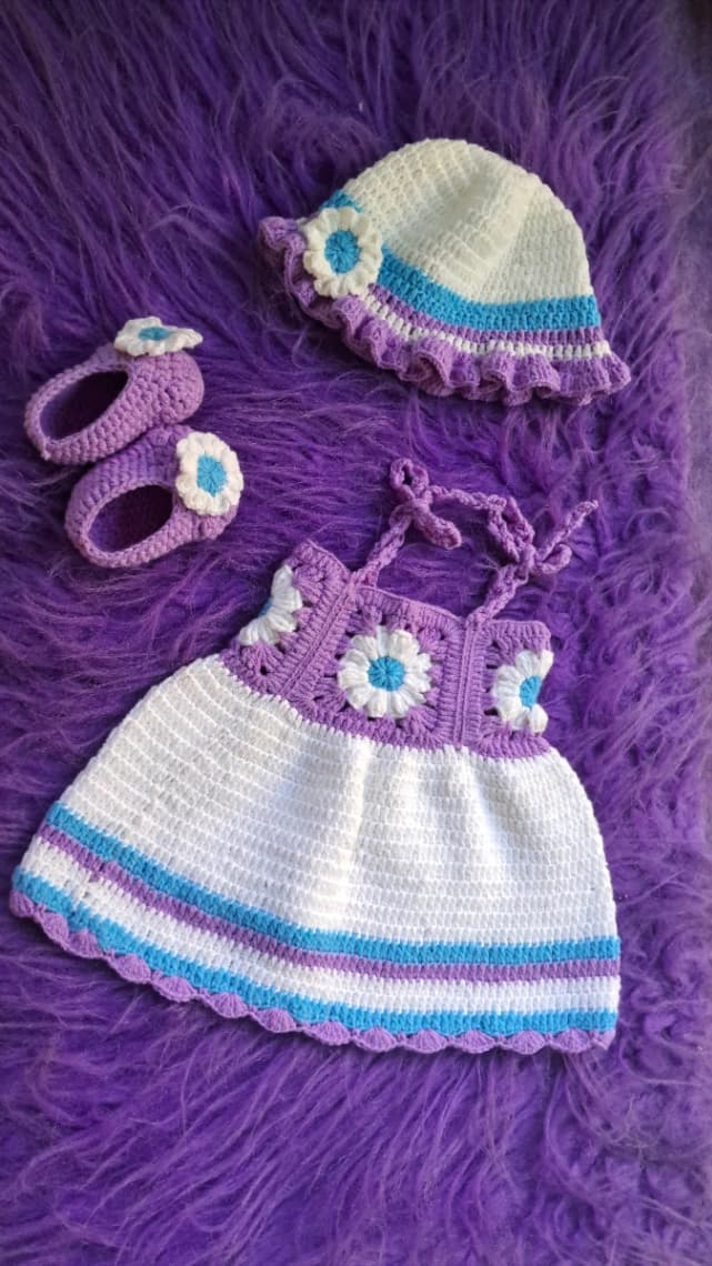 Crochet Baby Dress Full Kit