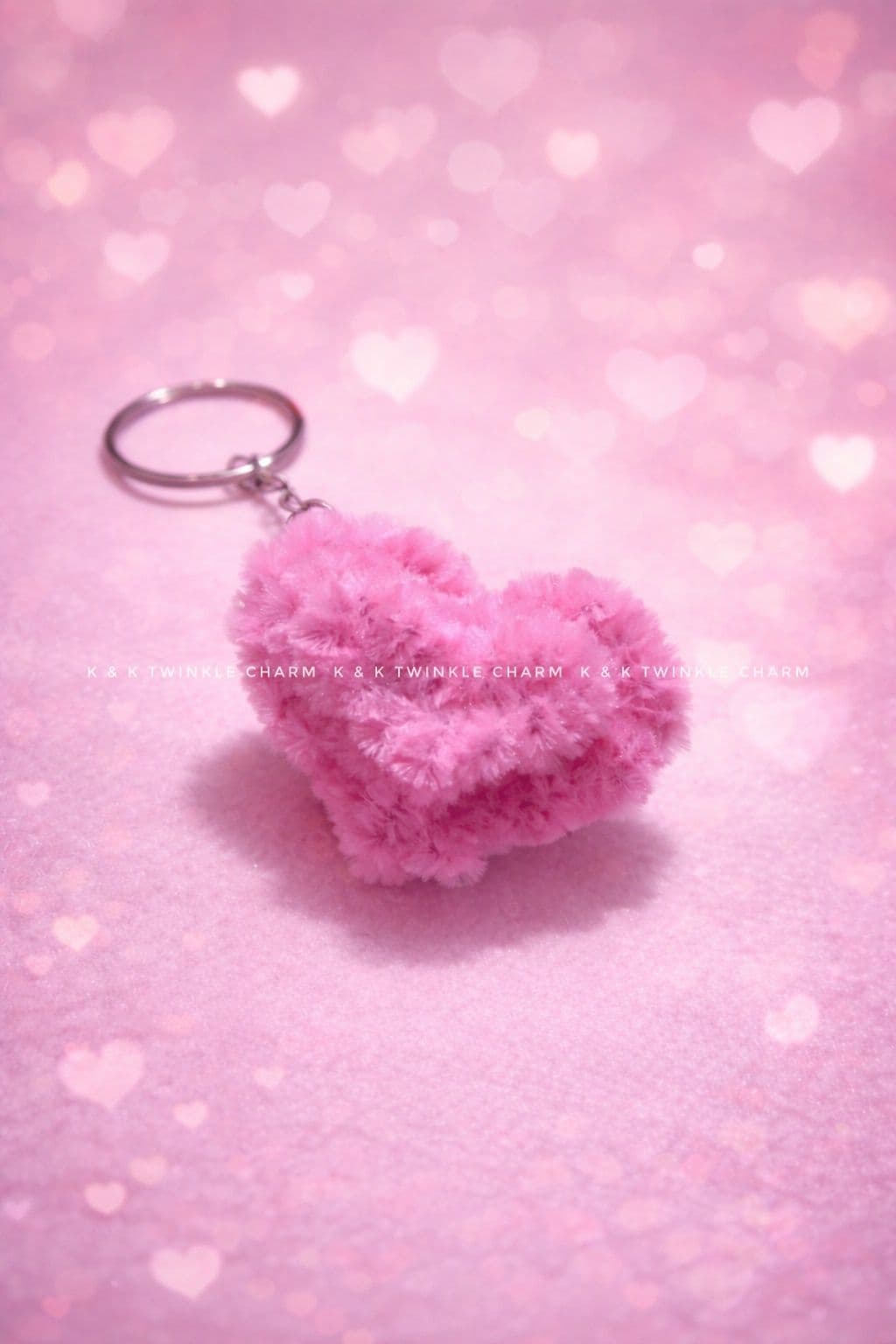Pipe-cleaner Crochet Heart Keychain