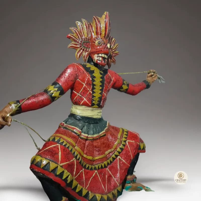 Handcrafted Sri Lankan Devil Dancer Sculpture 1