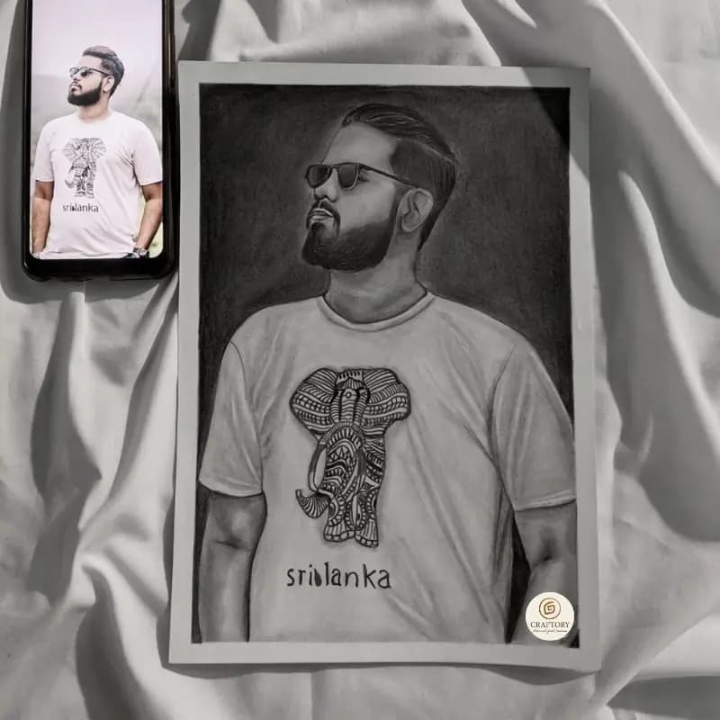 Custom Pencil Portrait Art – Hand-Drawn Sketch from Photo | A5, A4, A3 Sizes 2