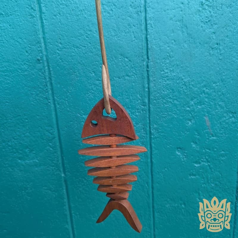 Handcrafted Wooden Fish Bone Hanging Decor 1