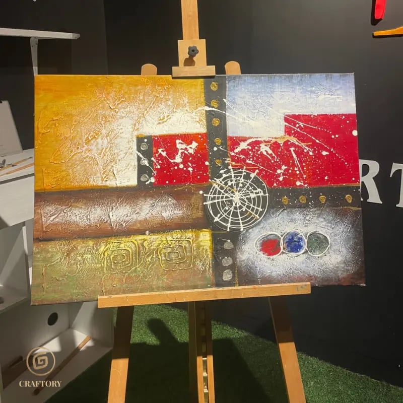 Abstract Textured Canvas Art – Modern Handcrafted Painting by Craftory