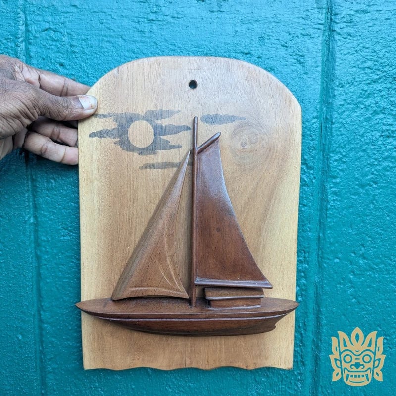 Handcrafted Wooden Sailboat Wall Art
