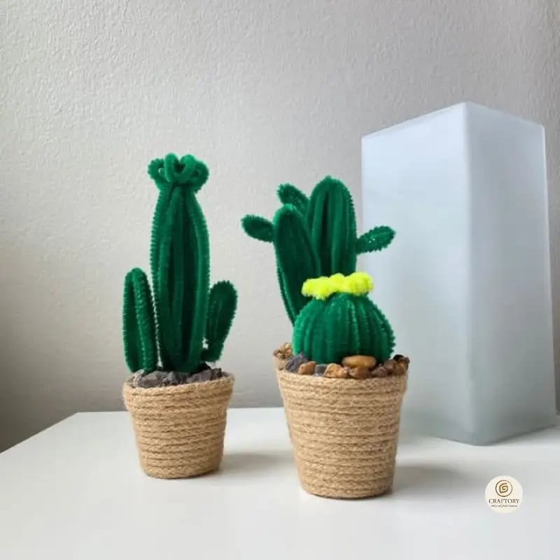 Handmade Cactus Decor – Cute Artificial Cactus in Pot