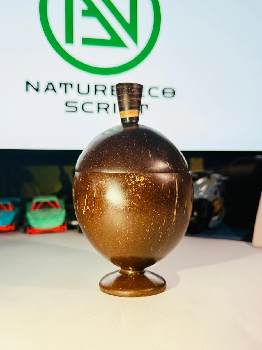 Coconut Shell Tea & Sugar Pot